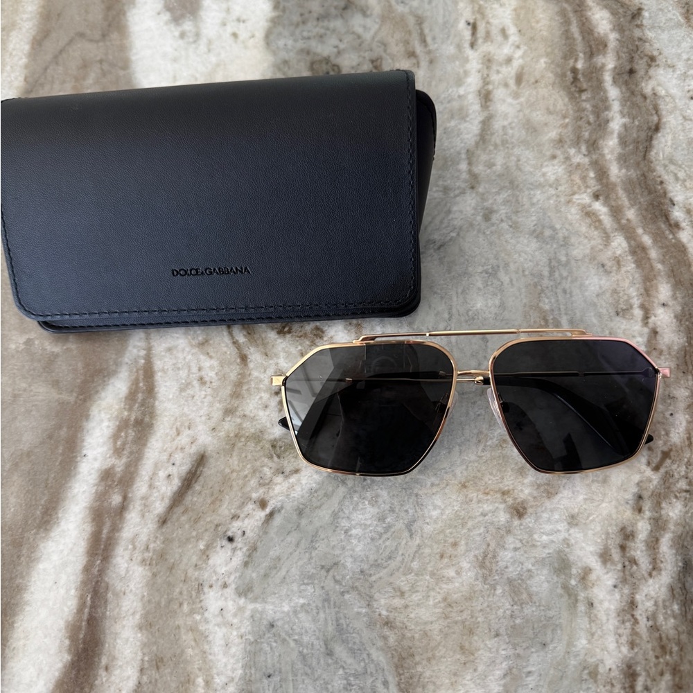 Dolce & Gabbana Gold and Black Sunglasses